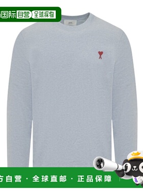 Ami Paris 男士卫衣 UTS2054842 AW2024 灰色 徽标长袖 T 恤