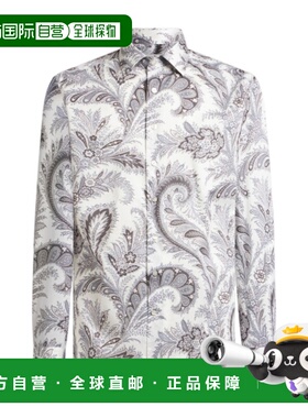 1h可退 ETRO 男士衬衫 MRIB000199SA5L1X0803 AW2025 灰色花衬衫