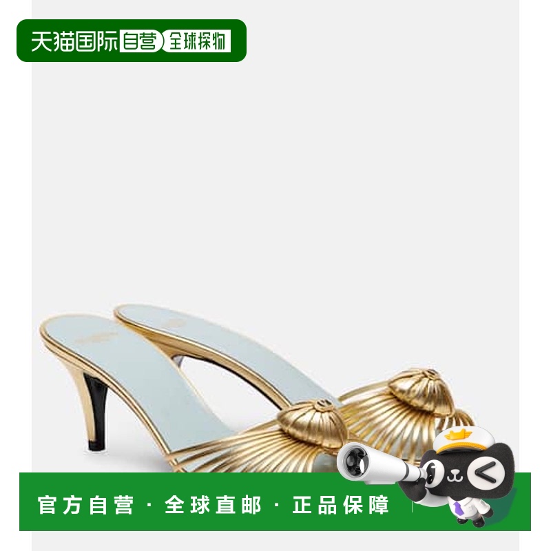 1h可退 潮奢 Valentino 华伦天奴 女士 Royal 75 金属感皮质凉拖