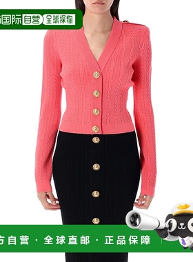 BALMAIN 女士针织衫 FF1KL245KI504PG AW2025 粉红色长袖开衫