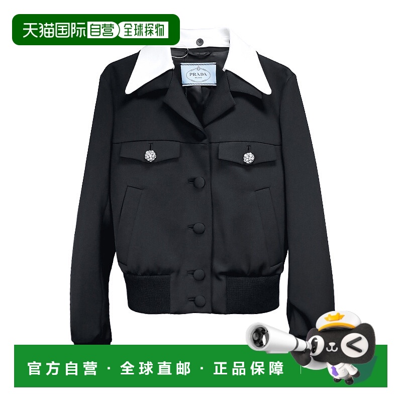 PRADA 单排扣羊毛缎面外套外套P510O_V13XSF0002女