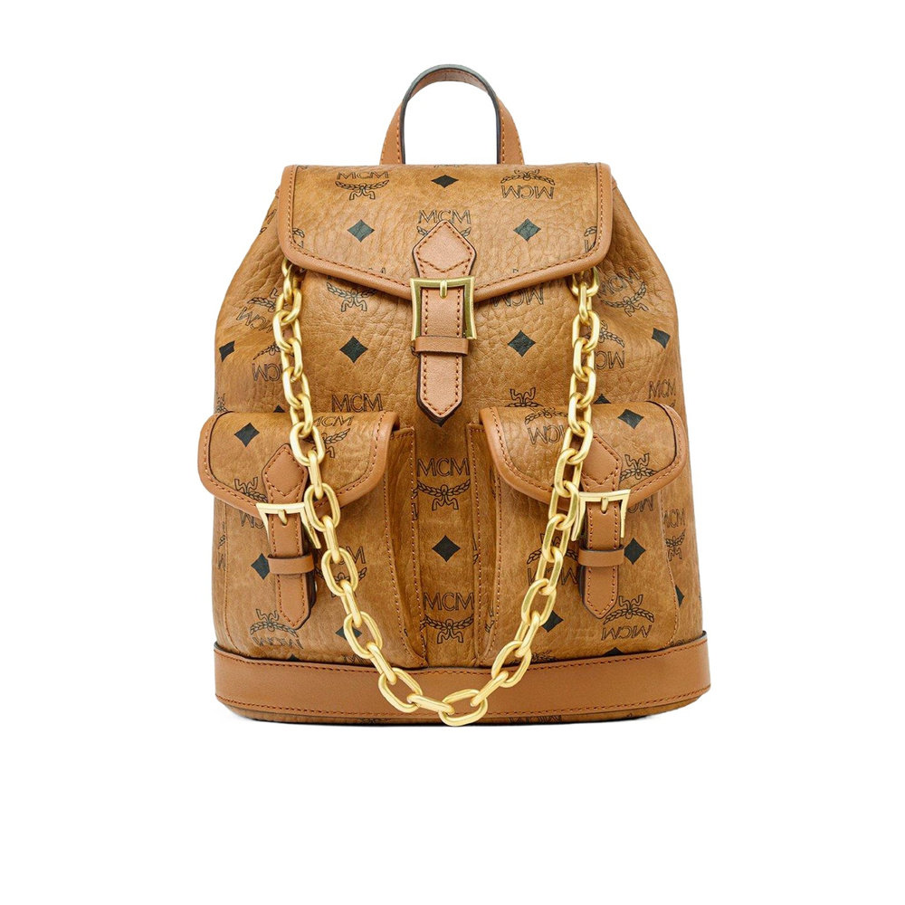 MCM 女士双肩包 MWKFATA02CO AW2025 棕色 AREN VISETOS 抽绳背包