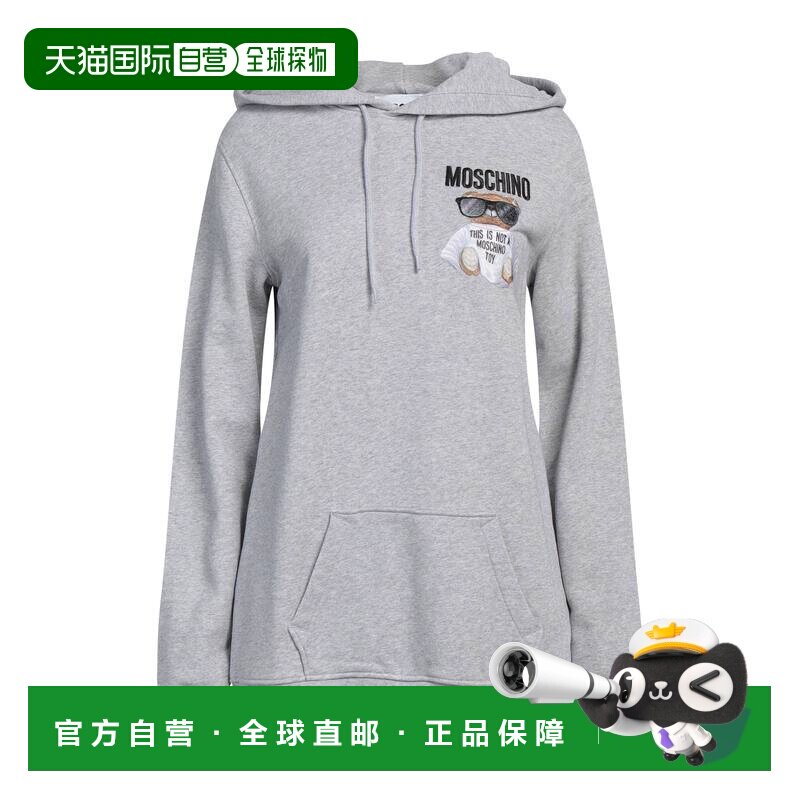 潮奢 Moschino 莫斯奇诺 女士 连帽卫衣 grey灰色 舒适时尚
