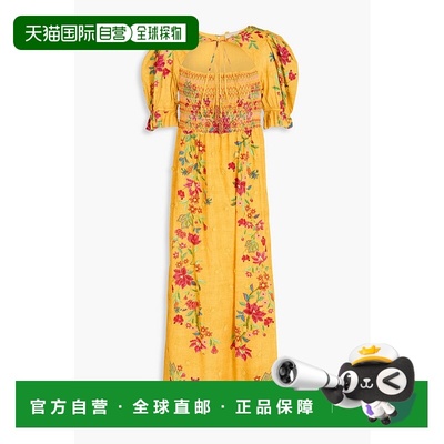 1h可退 潮奢 FARM RIO 女士 剪口印花棉质中长连衣裙 298392FLOWE