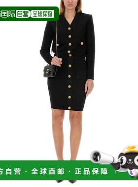 BALMAIN 女士半身裙 DF0LC017KH580PA AW2024 黑色 Balmain 