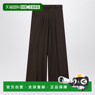 1h可退 潮奢 The Frankie Shop 女士 Brickell 棕色法兰绒裤子 TT