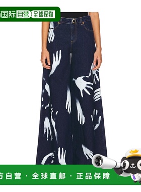 1h可退 潮奢 AREA 女士 Handprint 阔腿牛仔裤 FW24AWPA0034DE01