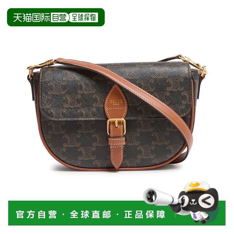 1h可退 潮奢 Celine 思琳 女士 Folco 帆布小牛皮肩包(Triomphe)