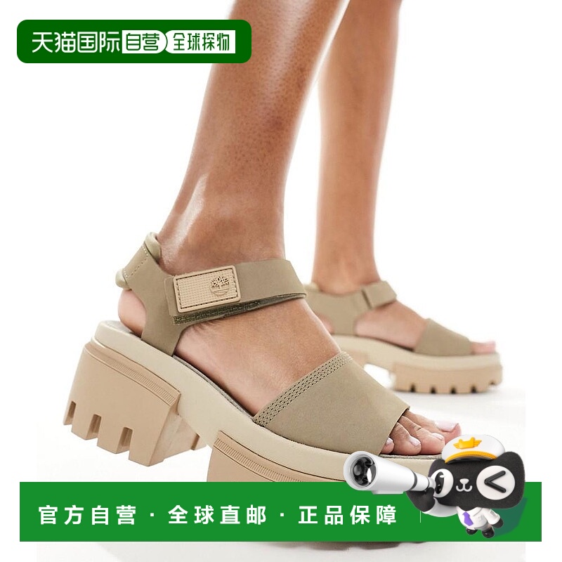 1h可退 潮奢 Timberland 天伯伦 女士 Everleigh 防水台石头色凉
