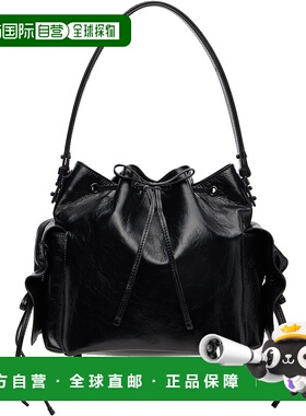 1h可退 潮奢 Acne Studios 艾克妮 女士 黑色多袋水桶包 A10457