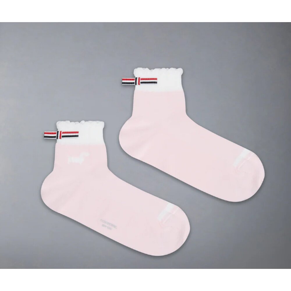 THOM BROWNE 女士袜子 FAS240AY3011642 SS2026 粉红色短袜女袜