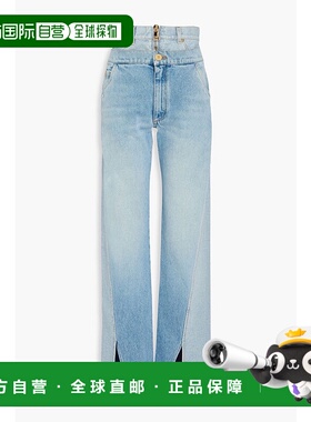 1h可退 潮奢 Balmain 巴尔曼 女士 直筒牛仔裤 AF1ML060DC99