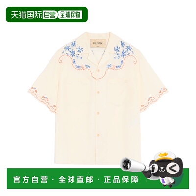 1h可退 VALENTINO 男士衬衫 VAA110AYF031 AW2026 白色 短袖衬衫