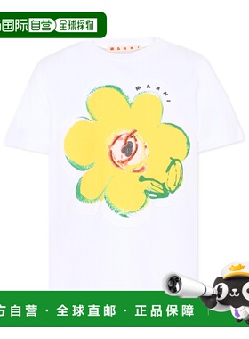 MARNI 女童衬衫 M01672M00HZ0M100 SS2026 白色 花朵图案T恤