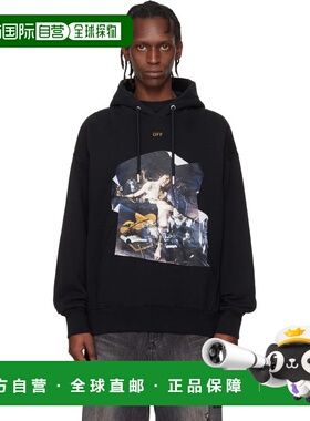 1h可退 潮奢 off-white 男士 黑色 Cupid Paper Skate 连帽衫