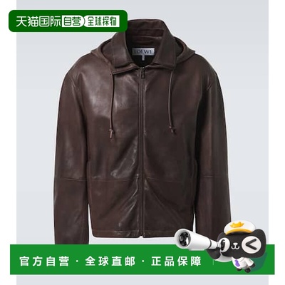 1h可退 潮奢 LOEWE 罗意威 男士 皮革夹克 brown棕色 舒适时尚