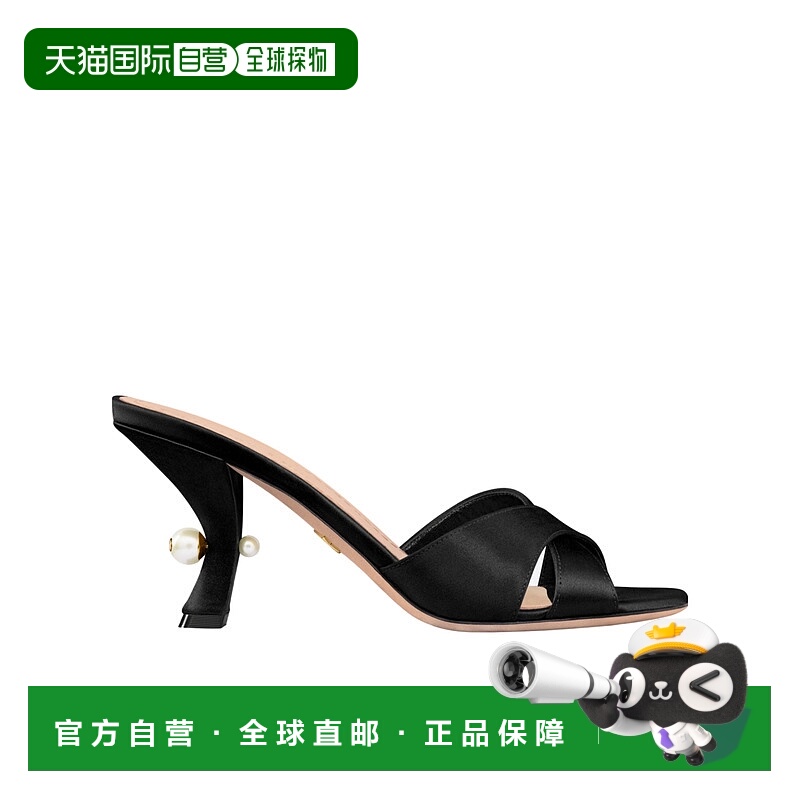 DIOR 女士凉鞋 KCO068SATS900 AW2024 黑色 露趾高跟凉鞋