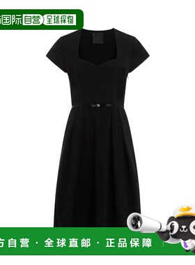 GIVENCHY 女士连衣裙 BW225H14L1001 AW2024 黑色 4G 蝴蝶结细节