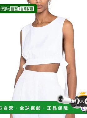 MSGM 女士白色背心 蝴蝶结饰无袖T恤新款性感