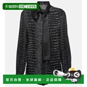 潮奢 devore versace 1h可退 范思哲 女士 打结领衬衫 001180