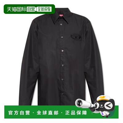 DIESEL 男士衬衫 A196780PCAL9XX AW2025 男装黑色长袖衬衫
