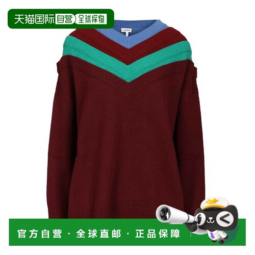 LOEWE 女士针织衫 S540Y14KH16654 SS2025 棕色 Layered sweater