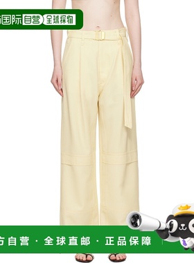 1h可退 潮奢 Ami Paris 女士 黄色工装裤 FTR307WV0068休闲裤