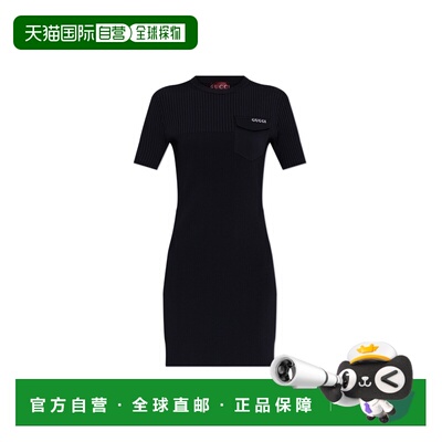 GUCCI 女士连衣裙 828139XKEV21070 SS2025 黑色 Dress with Pock
