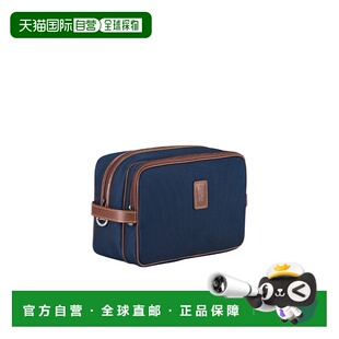 蓝色 LONGCHAMP SS2024 L1005080127 徽标化妆包 女士化妆包