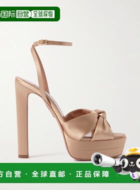 1h可退 潮奢 AQUAZZURA 女士 Cupid Plateau 130 打结绸缎防水台