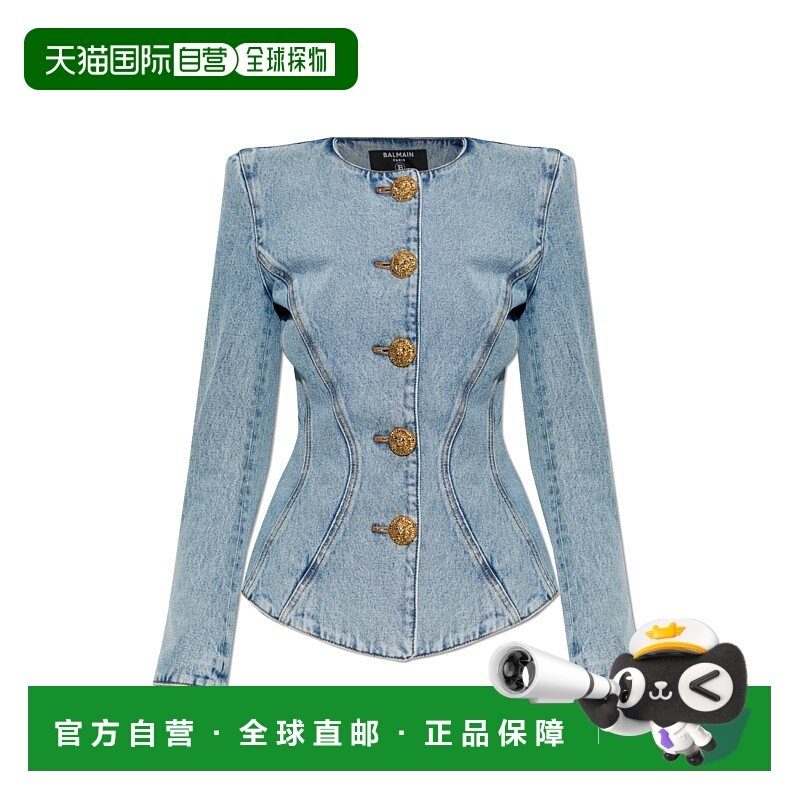 BALMAIN 女士外套 FF0SK692DF976AW AW2025 蓝色 Light Blue Cott