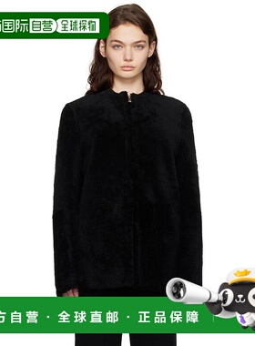 1h可退 潮奢 TOTÊME 女士 黑色 Zipped Teddy 毛皮夹克 251WRO018
