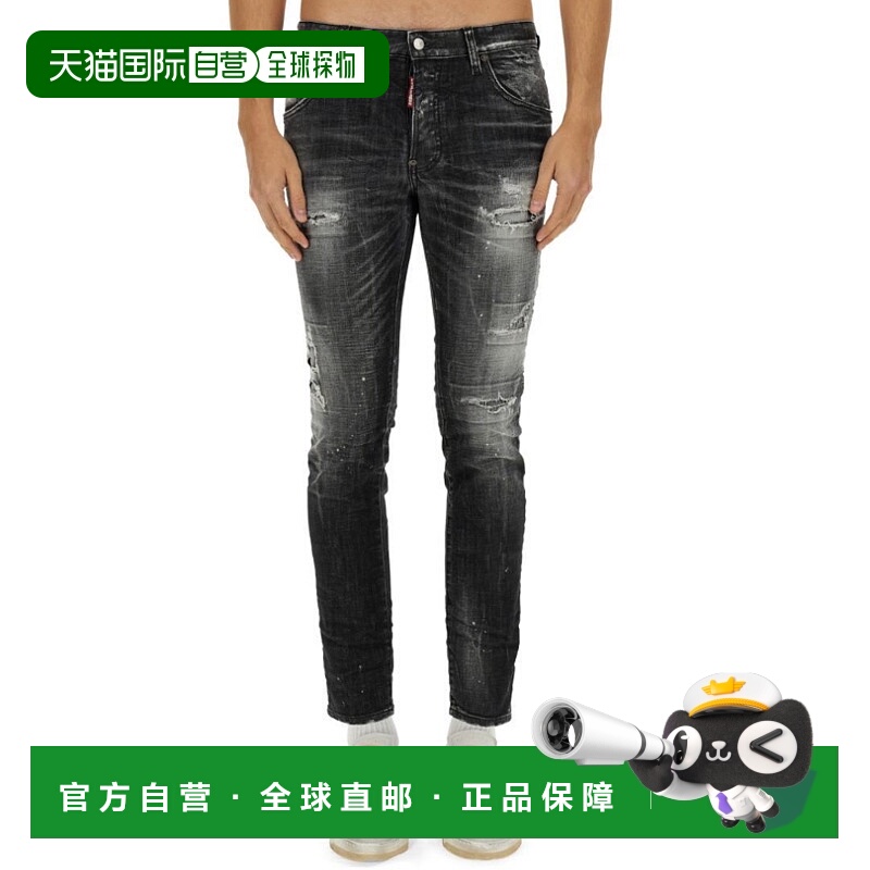 1h可退 潮奢Dsquared2男士腰带环牛仔裤S74LB1638S30357新款