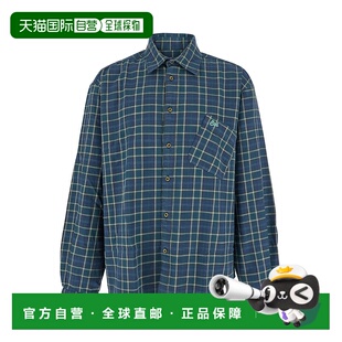 男士 Erl Lettering 绿色格纹图案徽标法兰 1h可退 Back 潮奢