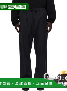 1h可退 潮奢 Essentials 男士 黑色 Oxford Relaxed 运动裤 130SP