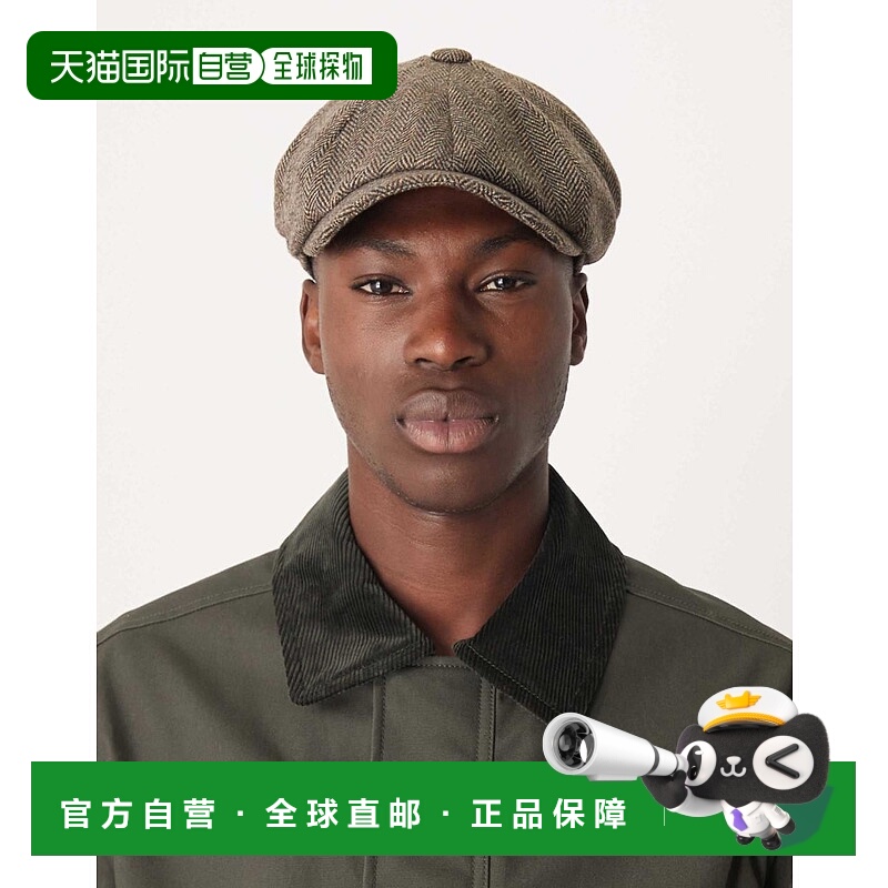 1h可退 潮奢 Barbour 巴伯尔 男士 Fyne baker boy 花呢棕色帽子