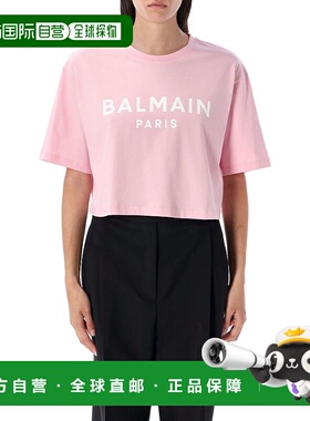 BALMAIN 女士T恤 BF1EE020BB02OHV AW2025 花色 T-Shirt Crop Log