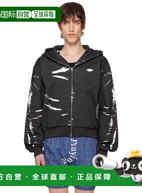 1h可退 潮奢 Praying 男士 黑色 Latex Printed 连帽衫 PRAY24028