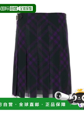 BURBERRY 女士半身裙 8077243B7510 AW2023 花色 Silk skirt by B