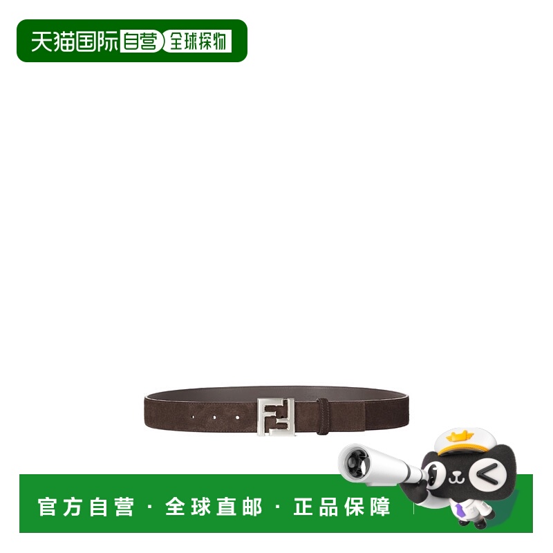 1h可退 FENDI 男士腰带 7C0550AUGSF1TQE AW2025 深棕色 FF Squar