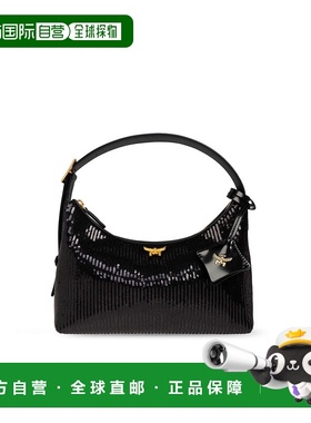 MCM 女士斜挎包 MWHFSTA010BK SS2025 黑色 Sequin shoulder bag