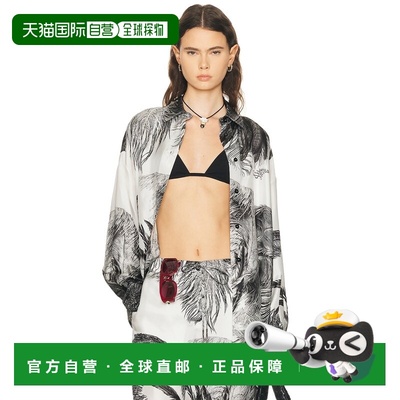 1h可退 潮奢 The Attico 女士 羽毛印花衬衫 260WCH00004