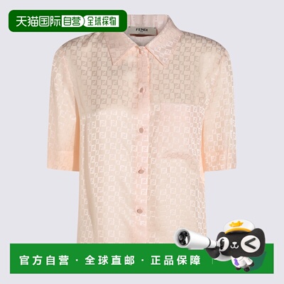 FENDI 女士衬衫 FS8254AUQGF1RX0 SS2025 白色 FF SILK SHIRT
