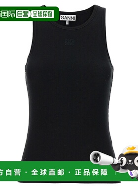GANNI 女士背心吊带 A1050172099 SS2026 黑色 SOFT COTTON RIB T