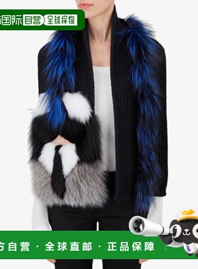 FENDI 女士围巾 FVG5115ENF06AW AW2025 黑色毛领