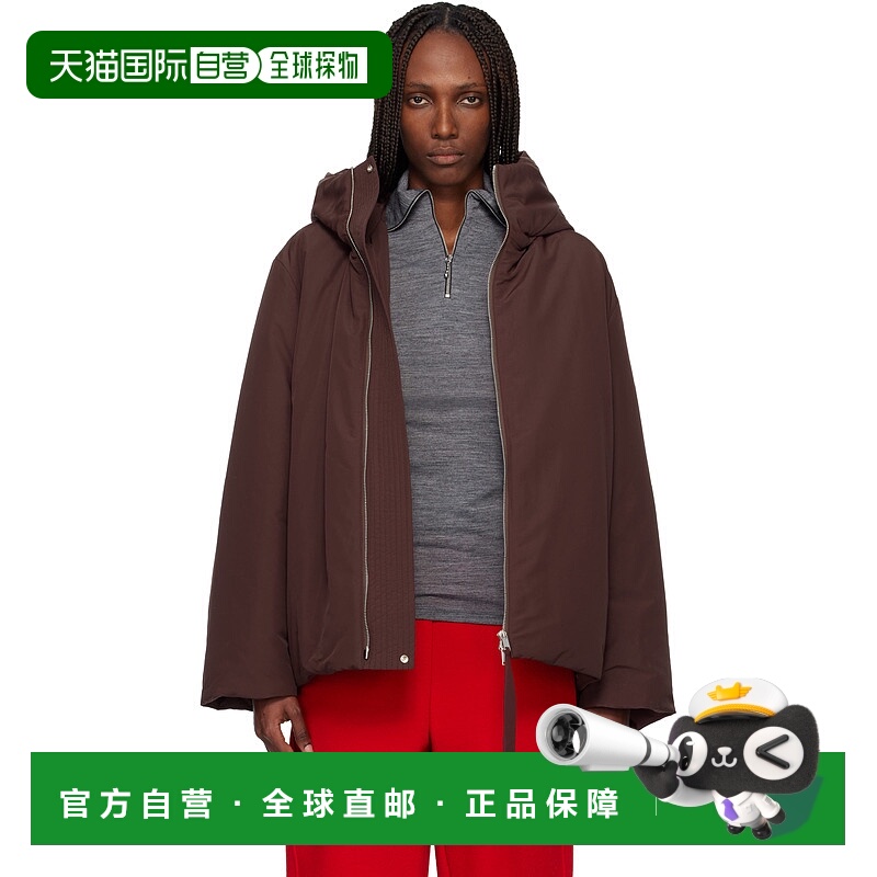 1h可退 潮奢 Jil Sander 吉尔 桑达 女士 酒红色羽绒夹克 J40AF01