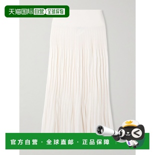 1h可退 潮奢 alaia 女士 褶裥羊毛中长半身裙 AA9J2252K010A054BL