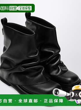 1h可退 潮奢 The Attico 女士 Combat Robin 迷你黑色皮质靴子 24