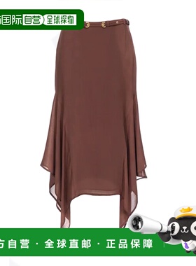 PINKO 女士半身裙 103125A1O6L74BROWN SS2024 深棕色a字裙