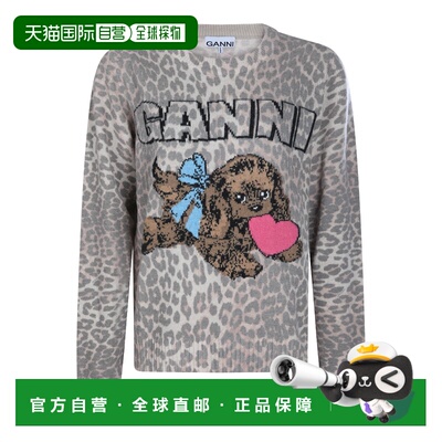 1h可退 潮奢 GANNI 甘尼 女士 豹纹羊毛针织衫 A1070147943